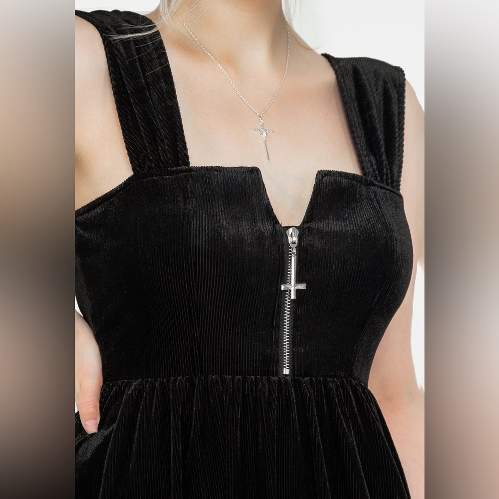 NWT Disturbia Heartless Zip Front Midi Dress Size US 14 / UK 18 - Picture 4 of 7